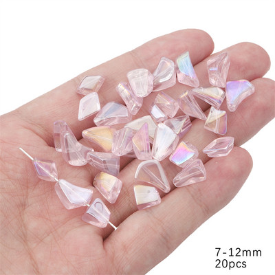 7–12 mm 20 gab./partija Neregulāras formas stikla skaidas krelles rokām darinātām DIY apģērbu dekorēšanas piederumiem šūšanas piederumi
