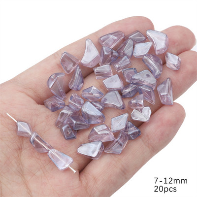 7–12 mm 20 gab./partija Neregulāras formas stikla skaidas krelles rokām darinātām DIY apģērbu dekorēšanas piederumiem šūšanas piederumi