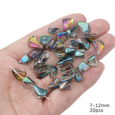 7–12 mm 20 gab./partija Neregulāras formas stikla skaidas krelles rokām darinātām DIY apģērbu dekorēšanas piederumiem šūšanas piederumi
