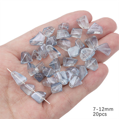 7–12 mm 20 gab./partija Neregulāras formas stikla skaidas krelles rokām darinātām DIY apģērbu dekorēšanas piederumiem šūšanas piederumi