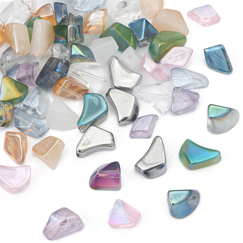 7–12 mm 20 gab./partija Neregulāras formas stikla skaidas krelles rokām darinātām DIY apģērbu dekorēšanas piederumiem šūšanas piederumi