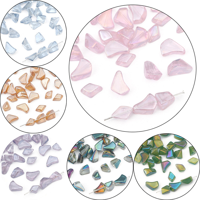 7–12 mm 20 gab./partija Neregulāras formas stikla skaidas krelles rokām darinātām DIY apģērbu dekorēšanas piederumiem šūšanas piederumi