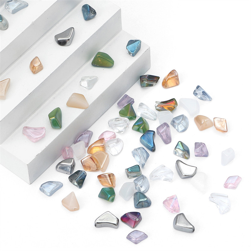 7–12 mm 20 gab./partija Neregulāras formas stikla skaidas krelles rokām darinātām DIY apģērbu dekorēšanas piederumiem šūšanas piederumi