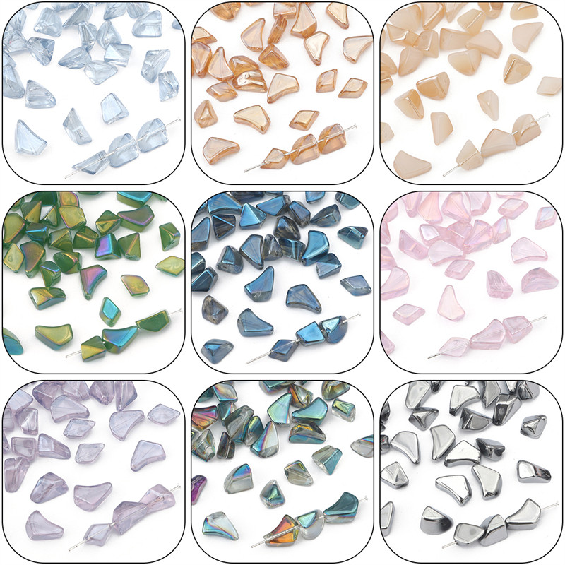 7–12 mm 20 gab./partija Neregulāras formas stikla skaidas krelles rokām darinātām DIY apģērbu dekorēšanas piederumiem šūšanas piederumi
