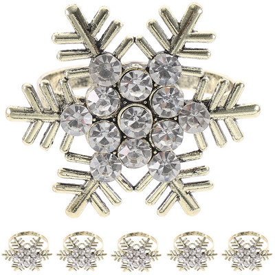 Salvešu gredzeni Ziemassvētku brīvdienu turētāju turētāji Salveta galds Pusdienu galds Metāla sprādzes Ziemassvētku vintage lentes Sniegpārsliņas Kāzas