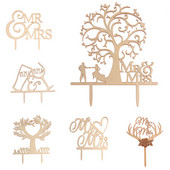 "Kungs un kundze" Vintage lauku stila kāzu kūku virsma ar lāzeru griezti koka burti Kāzu kūku rotājumi labvēlīgie materiāli, saderināšanās dāvanas