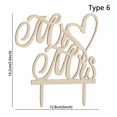 "Kungs un kundze" Vintage lauku stila kāzu kūku virsma ar lāzeru griezti koka burti Kāzu kūku rotājumi labvēlīgie materiāli, saderināšanās dāvanas