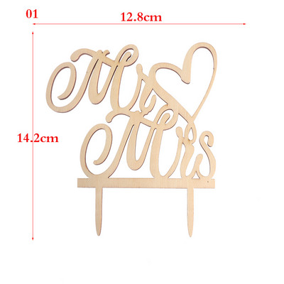 "Kungs un kundze" Vintage lauku stila kāzu kūku virsma ar lāzeru griezti koka burti Kāzu kūku rotājumi labvēlīgie materiāli, saderināšanās dāvanas