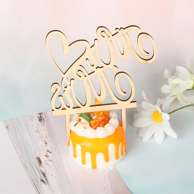 "Kungs un kundze" Vintage lauku stila kāzu kūku virsma ar lāzeru griezti koka burti Kāzu kūku rotājumi labvēlīgie materiāli, saderināšanās dāvanas