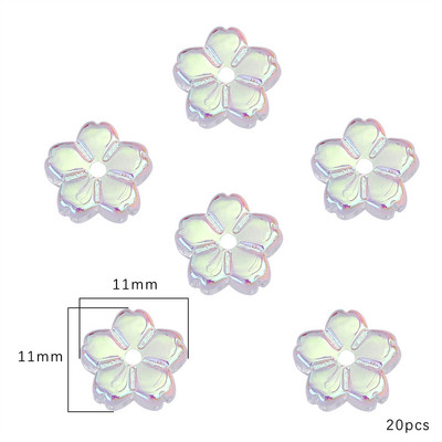 20 τεμ. 11 χιλιοστών πολύχρωμες γυάλινες χάντρες λουλουδιών Loose spacer beads Charm for Handmade DIY Craft Needlework Rainment Rainment Accessories