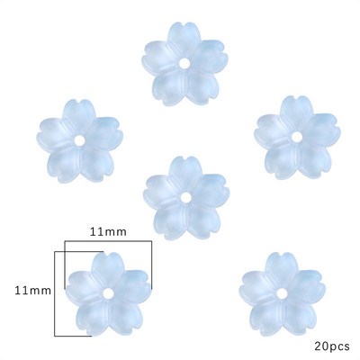 20 τεμ. 11 χιλιοστών πολύχρωμες γυάλινες χάντρες λουλουδιών Loose spacer beads Charm for Handmade DIY Craft Needlework Rainment Rainment Accessories