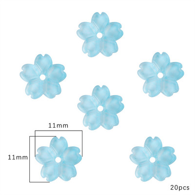 20 τεμ. 11 χιλιοστών πολύχρωμες γυάλινες χάντρες λουλουδιών Loose spacer beads Charm for Handmade DIY Craft Needlework Rainment Rainment Accessories