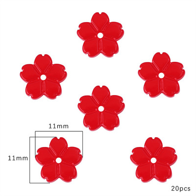 20 τεμ. 11 χιλιοστών πολύχρωμες γυάλινες χάντρες λουλουδιών Loose spacer beads Charm for Handmade DIY Craft Needlework Rainment Rainment Accessories