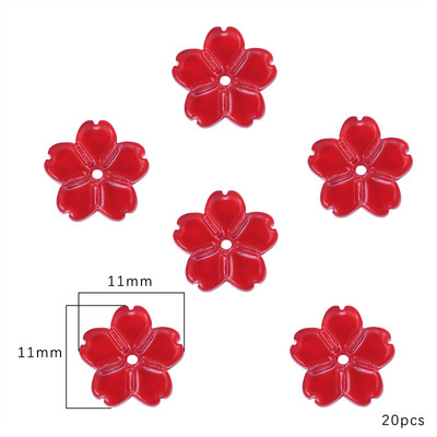 20 τεμ. 11 χιλιοστών πολύχρωμες γυάλινες χάντρες λουλουδιών Loose spacer beads Charm for Handmade DIY Craft Needlework Rainment Rainment Accessories