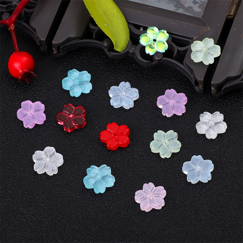 20 τεμ. 11 χιλιοστών πολύχρωμες γυάλινες χάντρες λουλουδιών Loose spacer beads Charm for Handmade DIY Craft Needlework Rainment Rainment Accessories