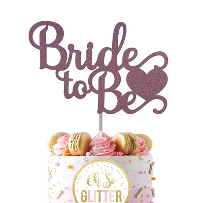 10 x 15 cm roosakuldne sädelev pruut, millest saab koogipealne poissmeestepidu, pulmapidu, pulmapidu