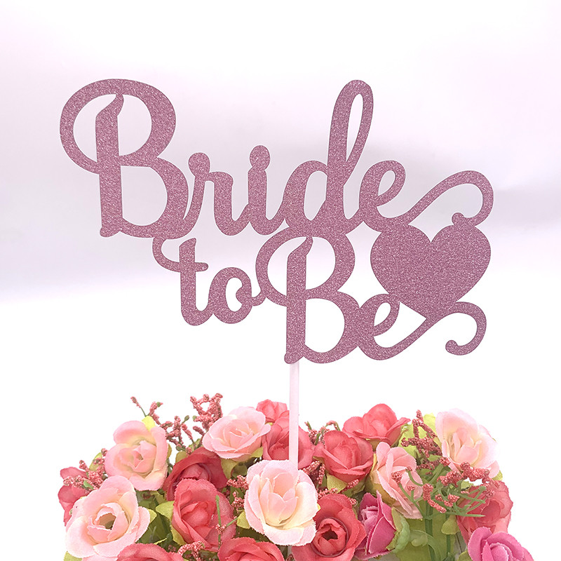 10 x 15 cm roosakuldne sädelev pruut, millest saab koogipealne poissmeestepidu, pulmapidu, pulmapidu