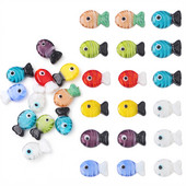 1gab 20 mm rokām darināta lampas stikla zivju krelles piekariņš ar rokām darinātam DIY apģērbam, apģērba piederumiem šūšanas piederumi