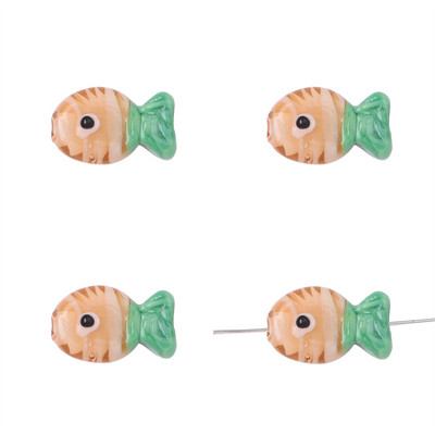 1gab 20 mm rokām darināta lampas stikla zivju krelles piekariņš ar rokām darinātam DIY apģērbam, apģērba piederumiem šūšanas piederumi