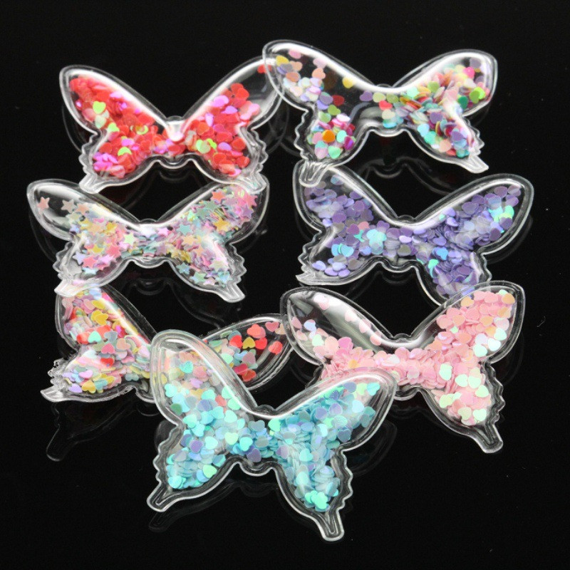 1 gab. Caurspīdīgs tauriņu kūkas virsma, spīdīgs DIY pildījums Dzimšanas dienas ballītes kūkas virsma Truša kroņa kāzu tortes karogu dekorēšana