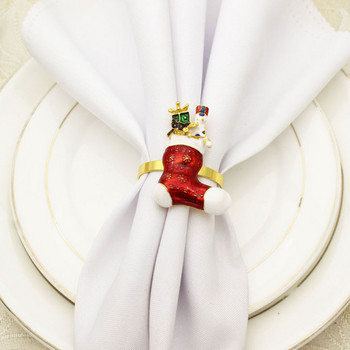Маса за хранене Поставки за салфетки Оформен пръстен Коледна катарама Домашен ресторант