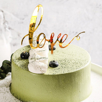 Ръчно писане на любовта Сватбен акрилен топер за торта Златен топер за торта за Свети Валентин за сватба Декорация на парти за Свети Валентин