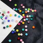 Akrila vienkrāsainas apaļas krelles ABS pērļu imitācijas brīvas krelles pašdarinātas ar rokām darinātas auskari rokassprādzes rotaslietas aksesuāri materiāls