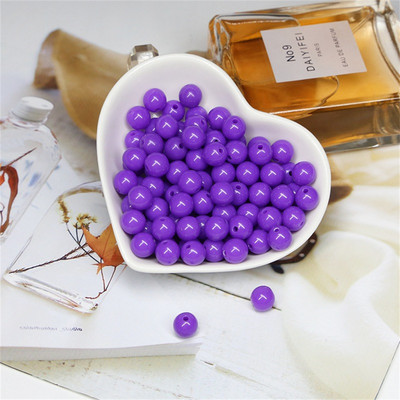 Akrila vienkrāsainas apaļas krelles ABS pērļu imitācijas brīvas krelles pašdarinātas ar rokām darinātas auskari rokassprādzes rotaslietas aksesuāri materiāls