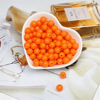 Akrila vienkrāsainas apaļas krelles ABS pērļu imitācijas brīvas krelles pašdarinātas ar rokām darinātas auskari rokassprādzes rotaslietas aksesuāri materiāls