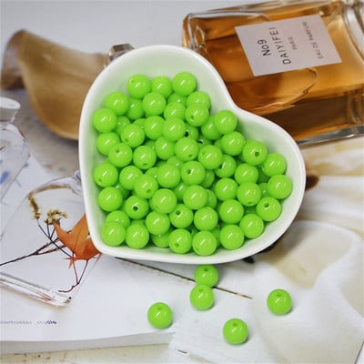 Akrila vienkrāsainas apaļas krelles ABS pērļu imitācijas brīvas krelles pašdarinātas ar rokām darinātas auskari rokassprādzes rotaslietas aksesuāri materiāls