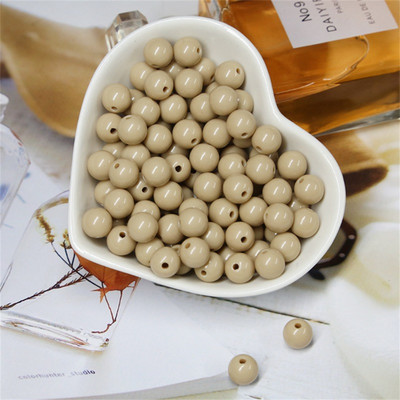 Akrila vienkrāsainas apaļas krelles ABS pērļu imitācijas brīvas krelles pašdarinātas ar rokām darinātas auskari rokassprādzes rotaslietas aksesuāri materiāls