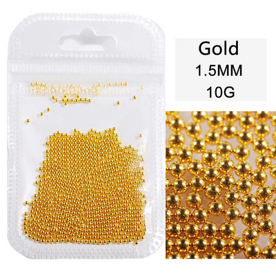 10 g/maiss 0,6 mm0,8 mm1,0 mm1,5 mm2,0 mm 3D nerūsējošā tērauda apaļa mini mirdzoša kaviāra nagu mākslas kalnu strēles akmens, kas paredzēts amatniecības dekorēšanai.