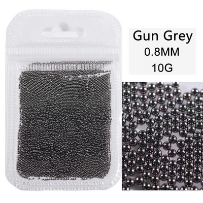 10 g/maiss 0,6 mm0,8 mm1,0 mm1,5 mm2,0 mm 3D nerūsējošā tērauda apaļa mini mirdzoša kaviāra nagu mākslas kalnu strēles akmens, kas paredzēts amatniecības dekorēšanai.