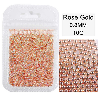 10 g/maiss 0,6 mm0,8 mm1,0 mm1,5 mm2,0 mm 3D nerūsējošā tērauda apaļa mini mirdzoša kaviāra nagu mākslas kalnu strēles akmens, kas paredzēts amatniecības dekorēšanai.