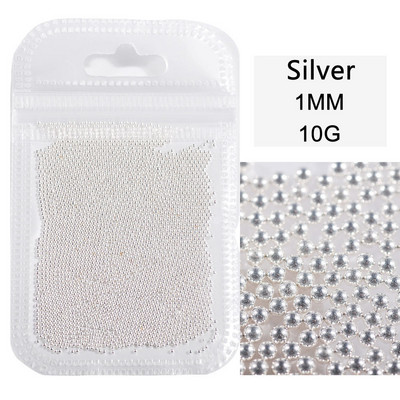 10 g/maiss 0,6 mm0,8 mm1,0 mm1,5 mm2,0 mm 3D nerūsējošā tērauda apaļa mini mirdzoša kaviāra nagu mākslas kalnu strēles akmens, kas paredzēts amatniecības dekorēšanai.