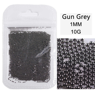 10 g/maiss 0,6 mm0,8 mm1,0 mm1,5 mm2,0 mm 3D nerūsējošā tērauda apaļa mini mirdzoša kaviāra nagu mākslas kalnu strēles akmens, kas paredzēts amatniecības dekorēšanai.