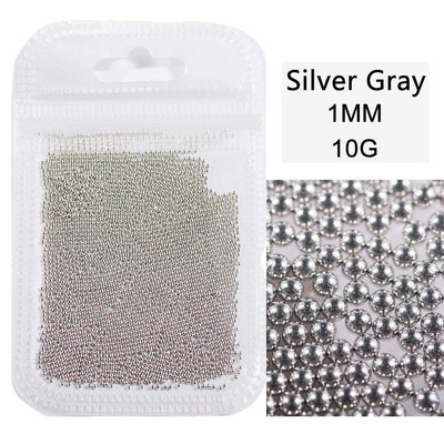 10 g/maiss 0,6 mm0,8 mm1,0 mm1,5 mm2,0 mm 3D nerūsējošā tērauda apaļa mini mirdzoša kaviāra nagu mākslas kalnu strēles akmens, kas paredzēts amatniecības dekorēšanai.