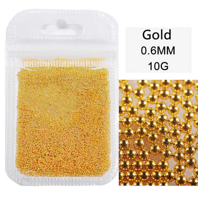 10 g/maiss 0,6 mm0,8 mm1,0 mm1,5 mm2,0 mm 3D nerūsējošā tērauda apaļa mini mirdzoša kaviāra nagu mākslas kalnu strēles akmens, kas paredzēts amatniecības dekorēšanai.