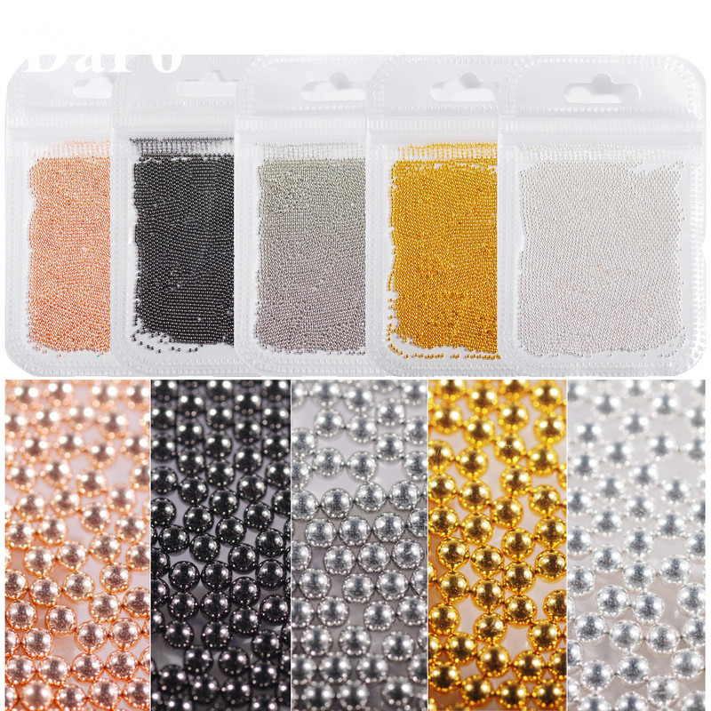 10 g/maiss 0,6 mm0,8 mm1,0 mm1,5 mm2,0 mm 3D nerūsējošā tērauda apaļa mini mirdzoša kaviāra nagu mākslas kalnu strēles akmens, kas paredzēts amatniecības dekorēšanai.