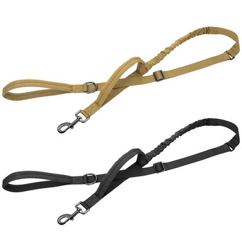 Military Tactical Dog Leash Nylon No Pull Bungee Dog Training Leads Elastic Buffer Dog Leash Rope for Medium Large Dog Set