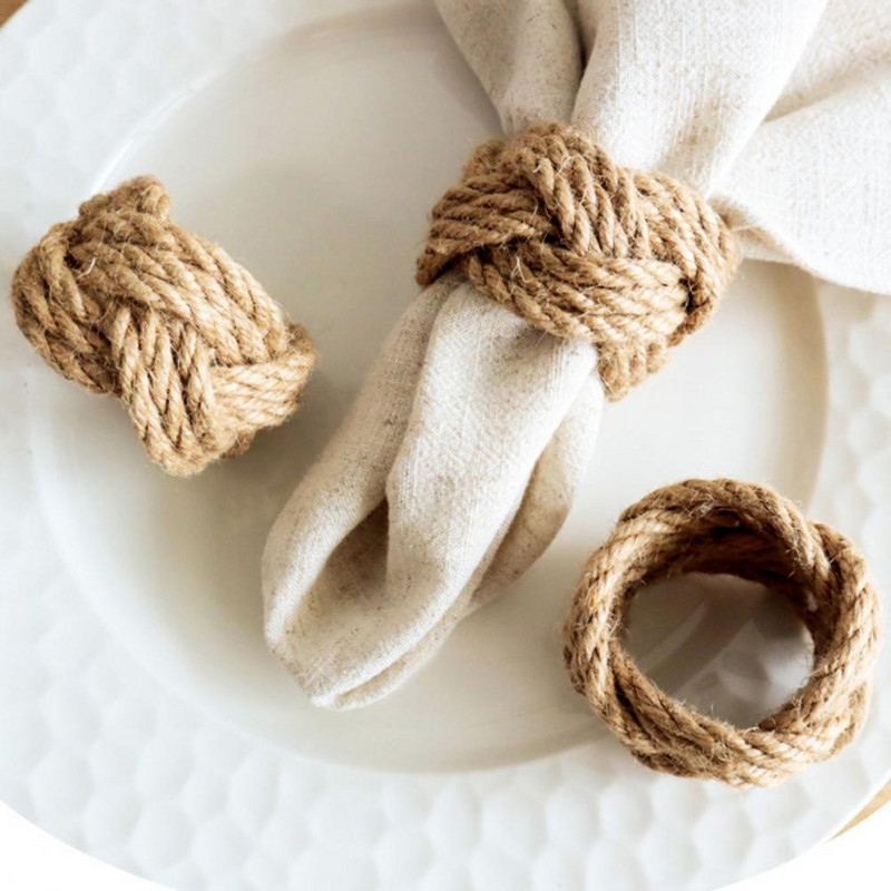 Papīra dvieļu noslaukāmie salvešu turētāji, ar rokām darināti lauku mājas aušanas salvešu gredzeni Viegli tīrāmi lina salmu turētāji rietumiem