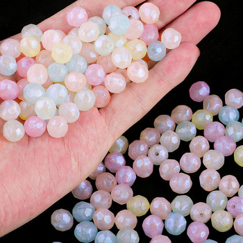 20g 10mm акрилни фасетирани кръгли топки Свободни мъниста Магически цветове на дъгата за ръкоделие на дрехи Направи си сам занаятчийски шевни аксесоари