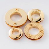 5gab sakausējuma caurumu metāla cilpas ar skrūvēm ādas amatniecībai DIY ādas soma ar cilpām pogu Apģērbi Jostas rotājumi Aksesuāri