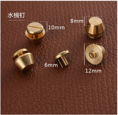 2 vnt. kieto žalvario prisukamos galinės kniedės, skirtos odinėms smeigėms Nagų drabužis Odinis amatinis diržas Piniginės krepšelio dekoravimo įranga 4 formos