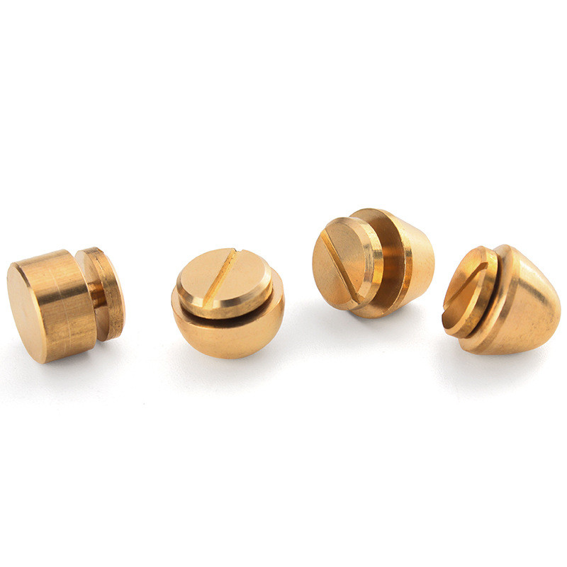 2 vnt. kieto žalvario prisukamos galinės kniedės, skirtos odinėms smeigėms Nagų drabužis Odinis amatinis diržas Piniginės krepšelio dekoravimo įranga 4 formos