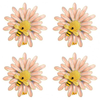 Izsmalcināti salvešu gredzeni Salvešu aptinumi Ziedu formas salvešu gredzeni Dekoratīvie turētāji ballīšu noformējumam Uzlabojiet maltīti ballītei