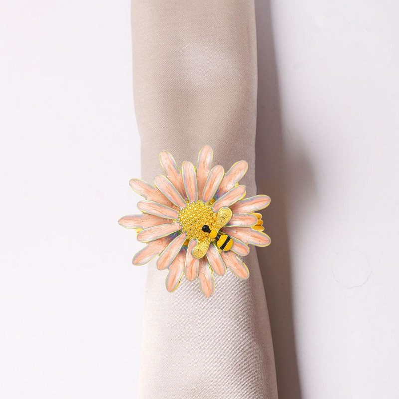 Izsmalcināti salvešu gredzeni Salvešu aptinumi Ziedu formas salvešu gredzeni Dekoratīvie turētāji ballīšu noformējumam Uzlabojiet maltīti ballītei