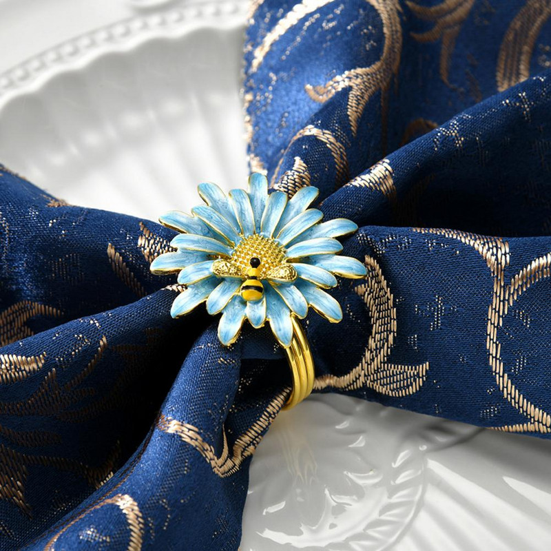 Izsmalcināti salvešu gredzeni Salvešu aptinumi Ziedu formas salvešu gredzeni Dekoratīvie turētāji ballīšu noformējumam Uzlabojiet maltīti ballītei