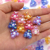 Jaukas lāča akrila krelles rotaslietām, kaklarotas, rokassprādzes, auskari, caurspīdīgu pērlīšu izgatavošana, DIY, roku darbs, 16 MM*14 MM