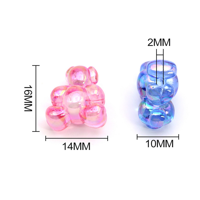 Jaukas lāča akrila krelles rotaslietām, kaklarotas, rokassprādzes, auskari, caurspīdīgu pērlīšu izgatavošana, DIY, roku darbs, 16 MM*14 MM
